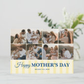 Happy Mothers Day 8 Photo Flat Greeting Card カード (スタンド正面)