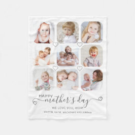 Happy Mothers Day 9フォトカスタムメッセージ フリースブランケット