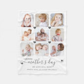 Happy Mothers Day 9写真パーソナライズされた フリースブランケット (正面)