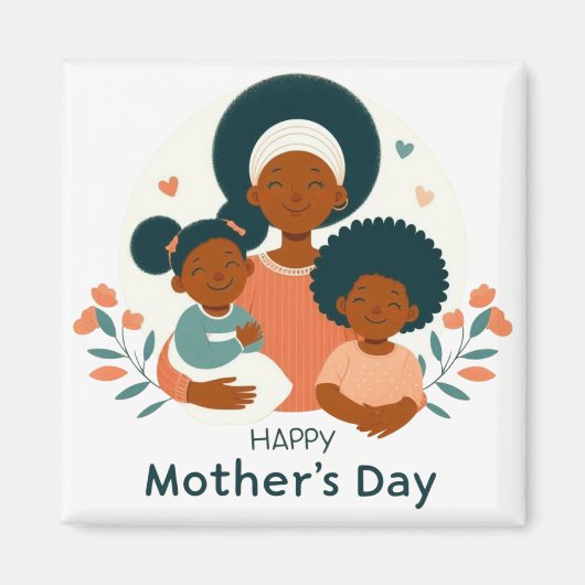 Happy Mother's Day - A Mom's Loving Embrace マグネット (正面)