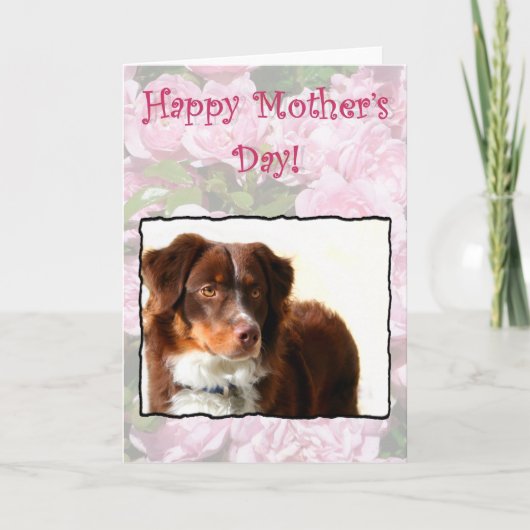 Happy Mother's Day Australian Shepherdカード カード (正面)