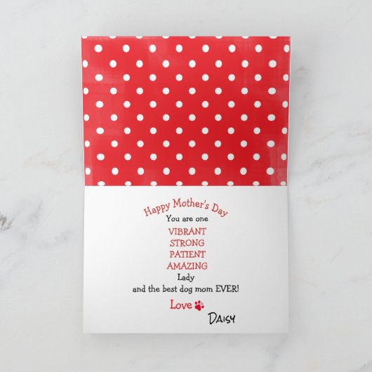 Happy Mother's day Badass from Bichon Frise Dog カード (内部)