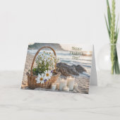 Happy Mothers Day Basket of Flowers and Candles カード (正面)