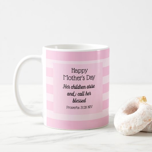 Happy Mother's Day Bible 賛美 Verse Christian コーヒーマグカップ (ドーナツ)