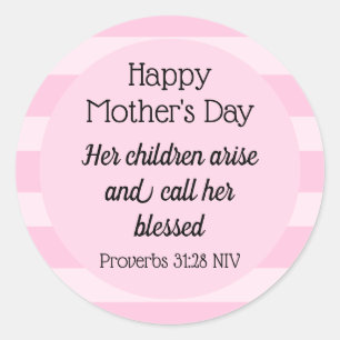 Happy Mother's Day Bible 賛美 Verse Christian ラウンドシール