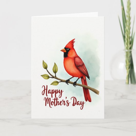 Happy Mothers Day Bird Art Card カード (正面)