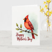Happy Mothers Day Bird Art Card カード (黄色い花)