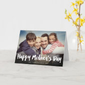 Happy Mother's Day Brushはっきりした Scriptの写モダン真 カード (黄色い花)