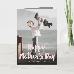 Happy Mother's Day Brushはっきりした Scriptの写モダン真 カード