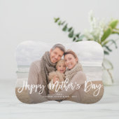 Happy Mother's Day Brushモダン Scriptフォトカード カード (スタンド正面)