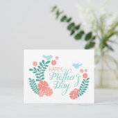Happy mother's day calligraphy text flowers ポストカード (スタンド正面)