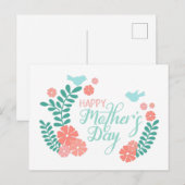 Happy mother's day calligraphy text flowers ポストカード (正面/裏面)