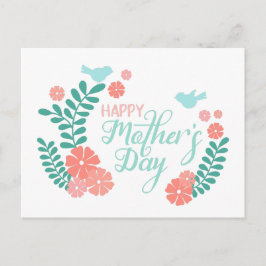 Happy mother's day calligraphy text flowers ポストカード