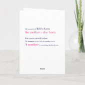 Happy Mother's Day Card – 養母または誕生母 カード (裏面)