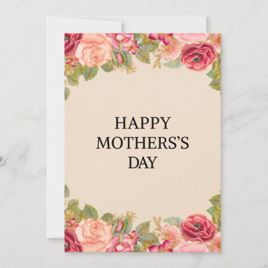 Happy Mother's Day Card - Botanical Wildflowers シーズンカード (正面)