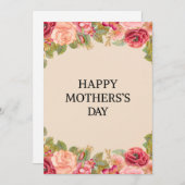 Happy Mother's Day Card - Botanical Wildflowers シーズンカード (正面/裏面)