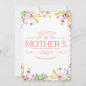 Happy Mother's Day Card - Botanical Wildflowers 招待状 (正面)