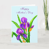 Happy Mother's Day Card Irises花 カード (正面)