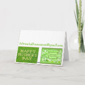 Happy Mother's Day Card Printable Paw Prints Font カード (裏面)