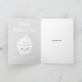 Happy Mother's Day card with cute smiling cupcake カード (内部)