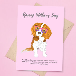 Happy Mother's Day Cavalier King Charles Eyeglass カード