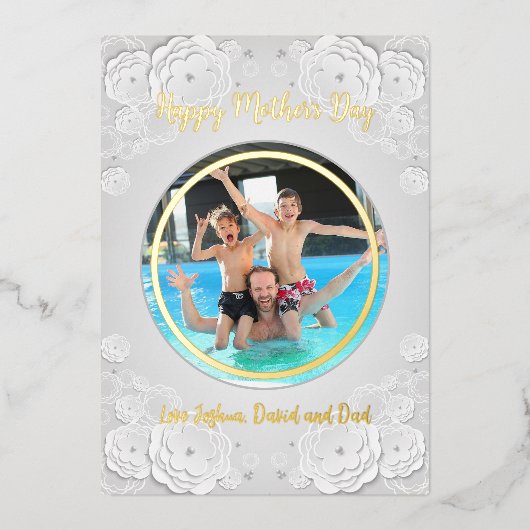 Happy Mothers Day Circleフォト紙フローラ縁ど 箔シーズンカード (正面)