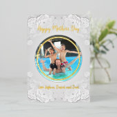 Happy Mothers Day Circleフォト紙フローラ縁ど 箔シーズンカード (立ち正面)