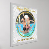 Happy Mothers Day Circleフォト紙フローラ縁ど 箔ポスター (レイダウン)