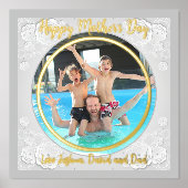 Happy Mothers Day Circleフォト紙フローラ縁ど 箔ポスター (正面)