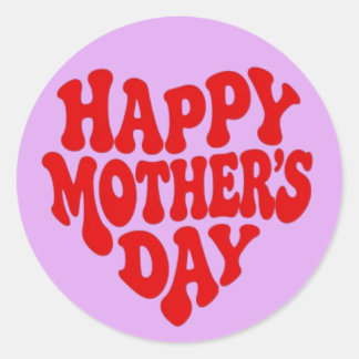 Happy Mother's Day Classic Round Sticker ラウンドシール