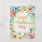Happy Mother's Day Colorful Flowers ポストカード (正面/裏面)