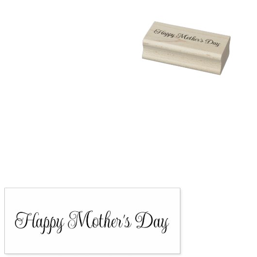 Happy Mother's Day Cursive Script Text Template ラバースタンプ (押印)