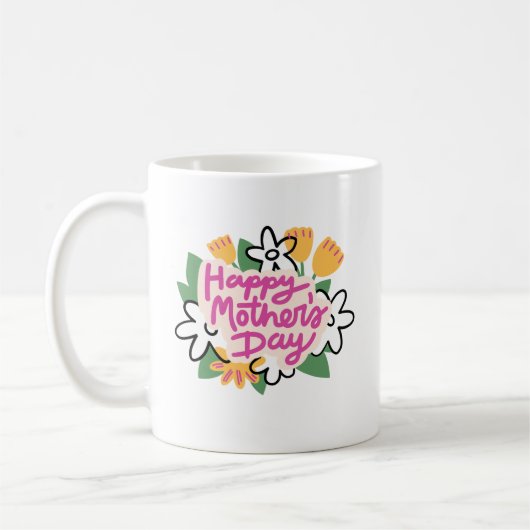 Happy Mother's Day Custom Mug - Mom Gift コーヒーマグカップ (左)