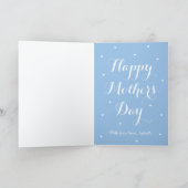 Happy Mother's Day Custom Photos Script Blue Cute カード (内部)