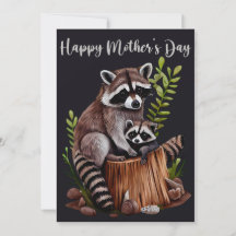 Happy Mother's Day Cute Raccoons