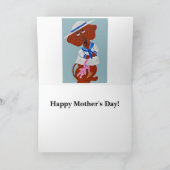Happy Mother's Day Dachshund with pull toy シーズンカード (内部)