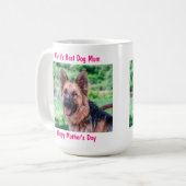 Happy Mother's Day - Dog Mom最高の - Pink Pet Photo コーヒーマグカップ (正面左)