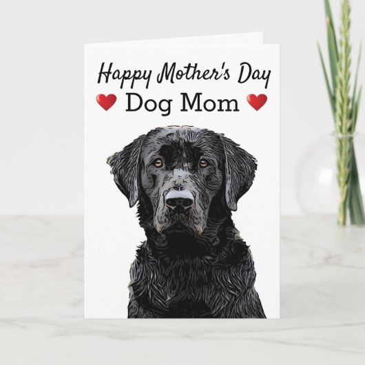 Happy Mother's Day Dog Mom Black Lab カード (正面)