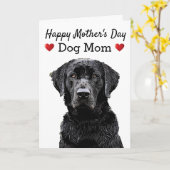 Happy Mother's Day Dog Mom Black Lab カード (黄色い花)