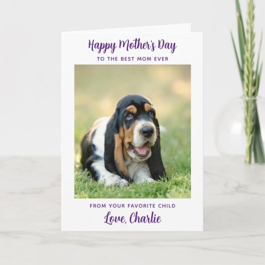 Happy Mother's Day - Dog Photo Worlds 最高の Dog Mom カード (正面)