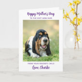 Happy Mother's Day - Dog Photo Worlds 最高の Dog Mom カード (黄色い花)