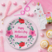 Happy Mother's Day Edit Name フランスの Maman ペーパープレート (パーティー)