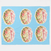 Happy Mother's Day elegant floral repeat pattern t フリースブランケット (正面(横))