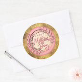 Happy Mother's Day Elegant Modern Pink Floral ラウンドシール (封筒)
