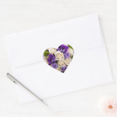 Happy Mother's Day Elegant Purple Roses Floral ハートシール (封筒)