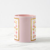 Happy Mother's Day Floral, Elegant Pink & Gold マグカップ (中央)