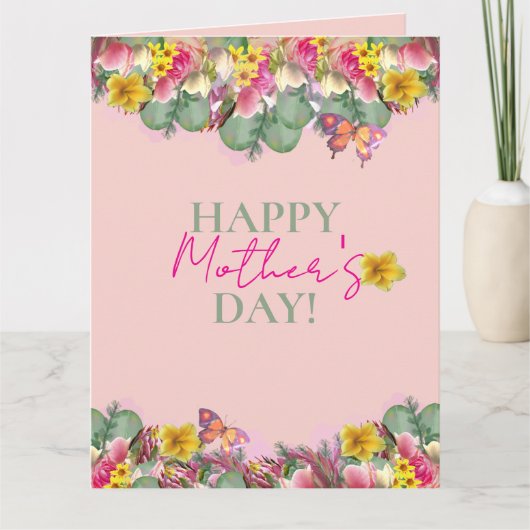 Happy Mother's Day Floral Garden Greeting カード (正面)