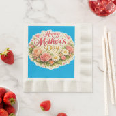 Happy Mother's Day floral wreath pocket 縁ありランチョンナプキン (インサイチュ)