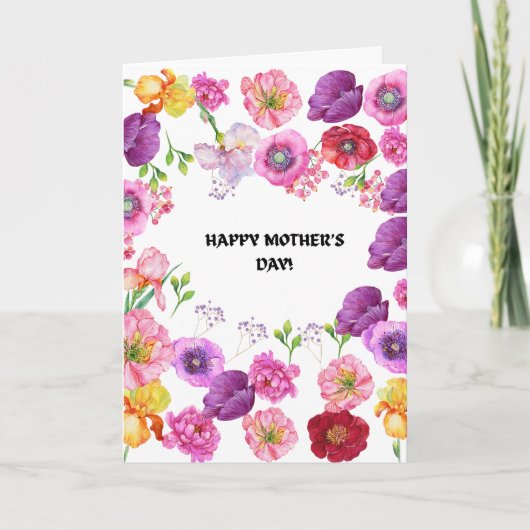 HAPPY MOTHER'S DAY FLOWER GREETING CARD カード (正面)