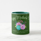 Happy Mother's Day Flowers and GREEN文字on GREEN マグカップ (中央)